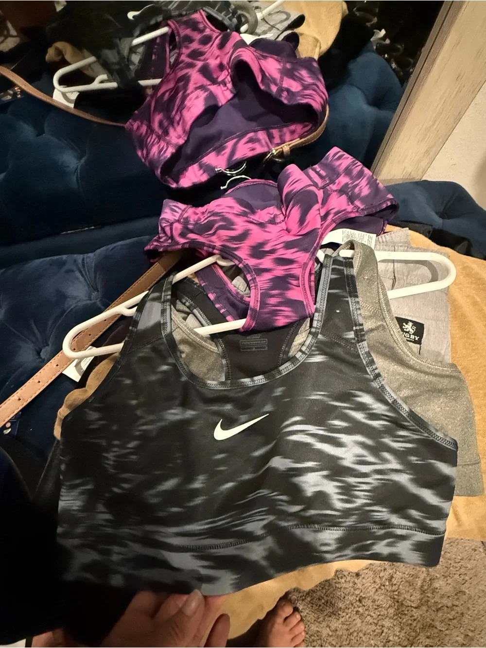 Nike Pink and Purple Tie-Dye Dri-FIT Racerback Sports Bra